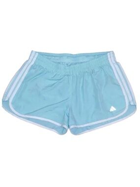 adidas Women's Sky Blue Athletic Shorts with White Trim